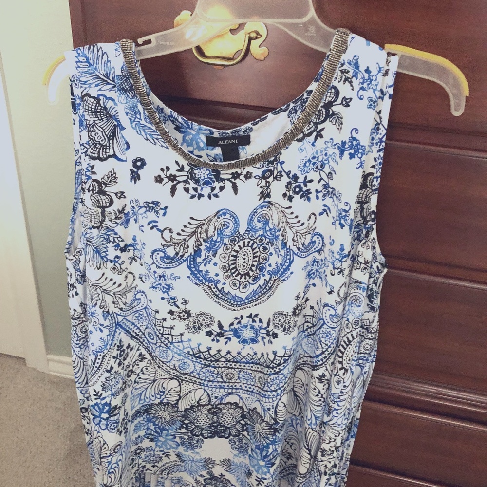 Alfani silky high low blouse